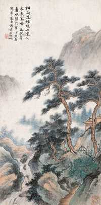 吴湖帆 1947年作 松雨洗烟埃 镜心